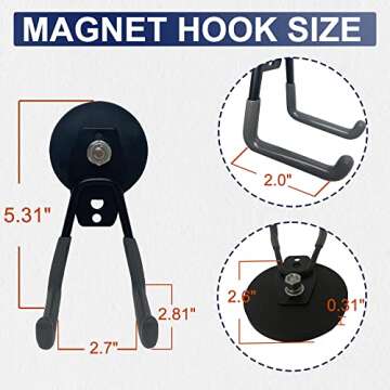 TSUYA 22Lbs Heavy Duty Magnetic Hooks for Storage Solutions