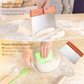 MITEES 2 Pack Sourdough Bread Proofing Basket Kit - Essential Baking Supplies