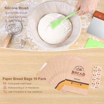 MITEES 2 Pack Sourdough Bread Proofing Basket Kit - Essential Baking Supplies