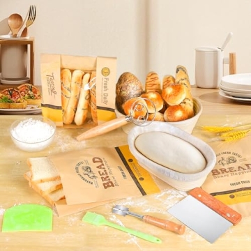 MITEES 2 Pack Sourdough Bread Proofing Basket Kit - Essential Baking Supplies