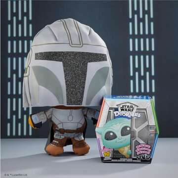 Just Play Star Wars™ Doorables Puffables Plush – Star Wars: The Mandalorian™, 10-inch Collectible Plush Featuring Glitter Eyes, Styles May Vary, Kids Toys for Ages 3 Up