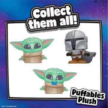 Just Play Star Wars™ Doorables Puffables Plush – Star Wars: The Mandalorian™, 10-inch Collectible Plush Featuring Glitter Eyes, Styles May Vary, Kids Toys for Ages 3 Up