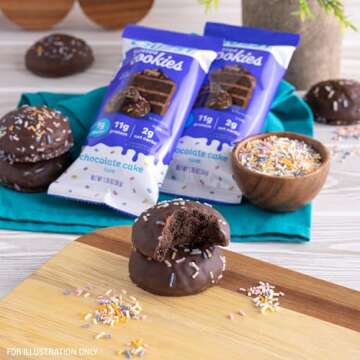 Quest Nutrition Frosted Cookies Twin Pack, Chocolate Cake, 1g Sugar, 11g Protein, 2g Net Carbs, Gluten Free, 16 Cookies