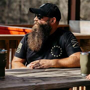 Grunt Style Betsy Rifle Flag Men's T-Shirt (Black, Large)