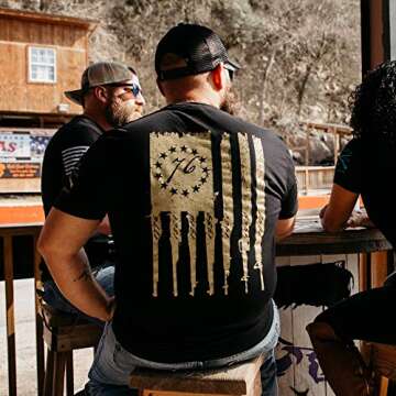 Grunt Style Betsy Rifle Flag Men's T-Shirt (Black, Large)