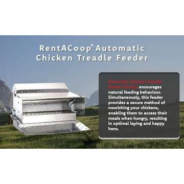 RentACoop Automatic Metal Treadle Feeder - Large Capacity & Rainproof for Poultry