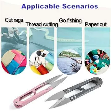 3pcs Sewing Scissors,4.27in Multi-Color Sharp Yarn Snips,Portable Mini Thread Cutters,Sewing Snips Trimming Nipper for DIY Supplies Embroidery Fishing Crafts Plants