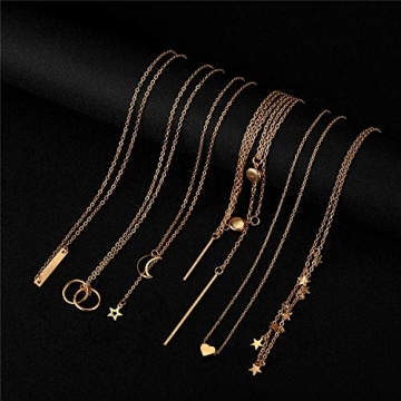 12Pcs Layered Choker Necklace Set for Women - Gold Style