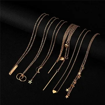 12Pcs Layered Choker Necklace Set for Women - Gold Style