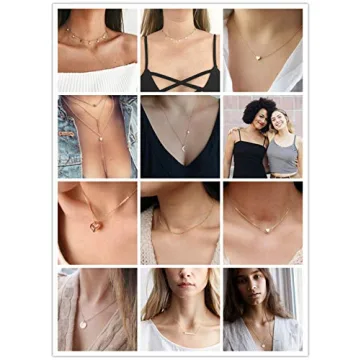 12Pcs Layered Choker Necklace Set for Women - Gold Style