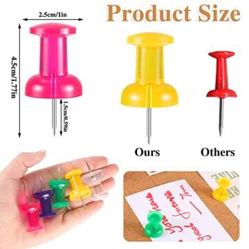 40 Count 1.8 Inch Jumbo Push Pins for Cork Board, Giant Colored Push Pins Large Thumb Tacks for Bull...