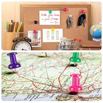 40 Count 1.8 Inch Jumbo Push Pins for Cork Board, Giant Colored Push Pins Large Thumb Tacks for Bulletin Boards Wall Map Painting Craft Projects