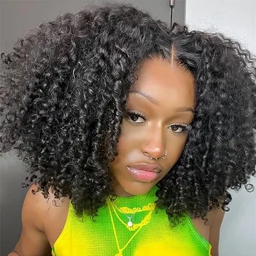 ISEE Glueless Lace Front Afro Kinky Curly Wig