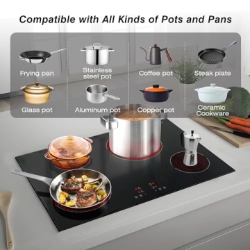 Powerful 30 Inch Electric Cooktop with 4 Burners