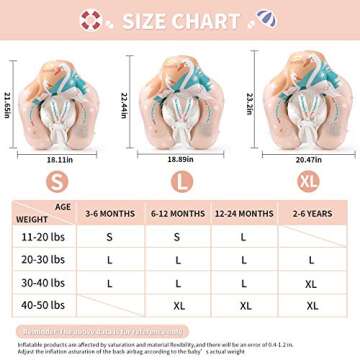 Free Swimming Baby Inflatable Baby Swim Float with Sun Canopy Size Improved Infant Pool Floaties Swimming Pool Toys for The Age of 3-36 Months (Pink, Small)