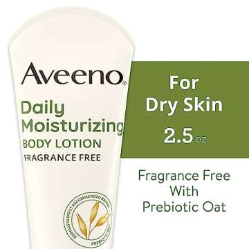 Aveeno Daily Moisturizing Body Lotion with Soothing Prebiotic Oat, Gentle Lotion Nourishes Dry Skin ...