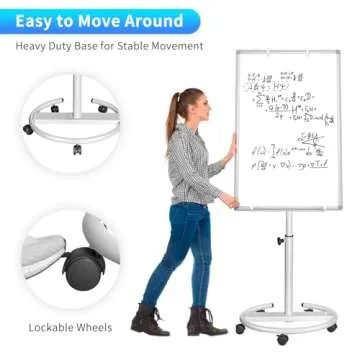 Mobile Whiteboard – 36 x 24 inches Portable Magnetic Dry Erase Board, 3' x 2' Stand Easel White Board Dry Erase Easel Standing Board w/Flipchart Hooks