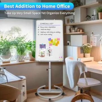 Mobile Whiteboard – 36 x 24 inches Portable Magnetic Dry Erase Board, 3' x 2' Stand Easel White Board Dry Erase Easel Standing Board w/Flipchart Hooks