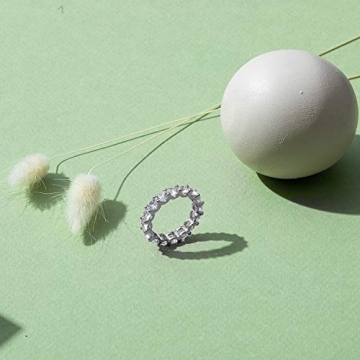 PAVOI White Gold Stackable Rings with Cubic Zirconia