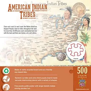 MasterPieces 550 Piece Jigsaw Puzzle For Adults, Family, Or Youth - American Indian Tribes - 18"x24"