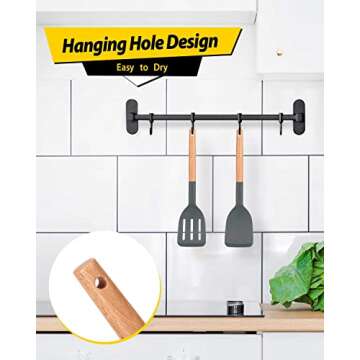 Durable Silicone Spatula Set with Wooden Handle