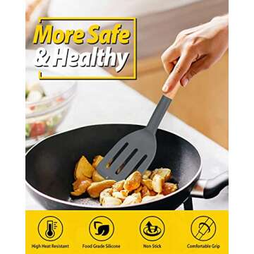 Durable Silicone Spatula Set with Wooden Handle