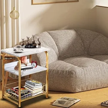 Stylish 3-Tier End Table for Living Room and Bedroom