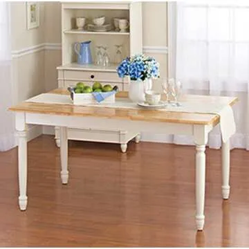 Stylish White Dining Room Set for 6 with Bench