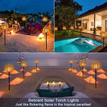 Aityvert Upgraded Solar Torch Lights 43 inches Flickering Dancing Flames Waterproof Outdoor Landscape Decorations Lighting Dusk to Dawn Auto On/Off Solar Lights for Halloween Christmas 2-Pack