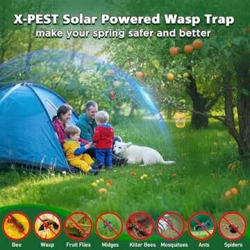 Solar Wasp Traps Outdoor - Upgrade Bee Catchers for 2025
