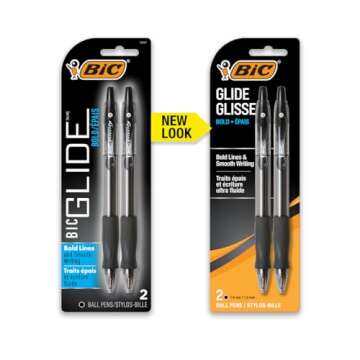 BIC Velocity Bold Retractable Ball Pen, Bold Point (1.6mm), Black, 2 Count, Great for Everyday Writi...
