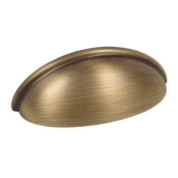 10 Pack - Cosmas 783BAB Brushed Antique Brass Cabinet Hardware Bin Cup Drawer Cup Pull - 3" Inch (76...
