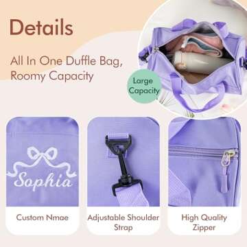 Personalized Waterproof Toddler Dance Bag for Girls