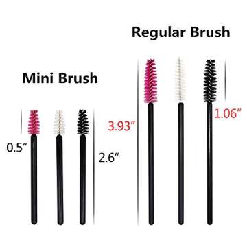 400 Pack Mascara Wands Mini Disposable Eyelash Brushes for Extensions Eye Lash Wand Brow Brush Makeu...