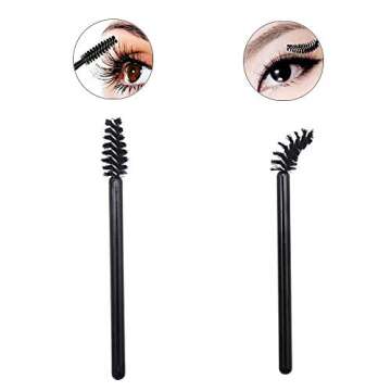 400 Pack Mascara Wands Mini Disposable Eyelash Brushes for Extensions Eye Lash Wand Brow Brush Makeup Tool Bulk, 8 Colors