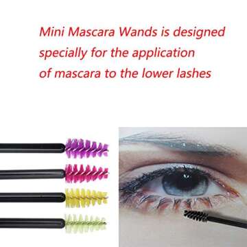 400 Pack Mascara Wands Mini Disposable Eyelash Brushes for Extensions Eye Lash Wand Brow Brush Makeup Tool Bulk, 8 Colors