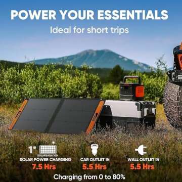 Jackery SolarSaga 100W Bifacial Portable Solar Panel for Explorer 240/300/500/1000/1500 Power Statio...