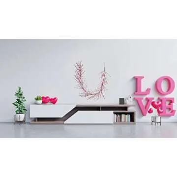 J'FLORU Pink Heart Decorations 4.5FT Pink Garland Heart Garlands with Pink Berries for Wedding Anniversary Party Candlelight Dinner Decor