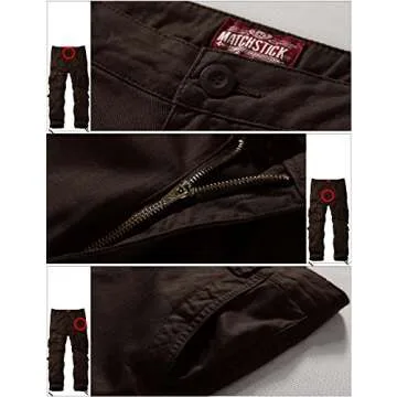 Match Men's Wild Cargo Pants(Brown,30)