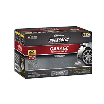Rust-Oleum 317284 RockSolid Polycuramine 2.5 Car Garage Floor Coating Kit, Dark Gray