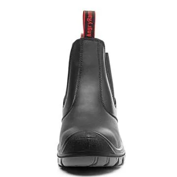 ANGRYRAM Steel Toe Slip on Work Boots for Men Waterproof Chelsea Industrial & Construction Shoes, Lightweight Comfortable Slip Resistant Safety boots