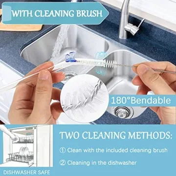 Reusable Glass Straws with Butterfly Design Eco-Friendly