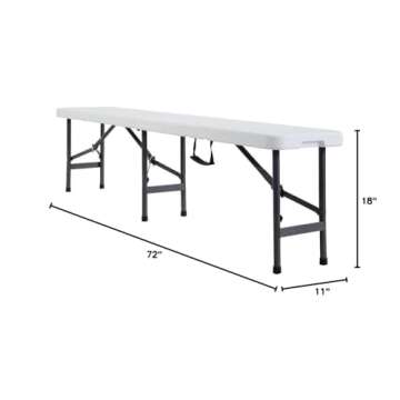 VINGLI 6 Feet Folding Bench - Portable for Indoor/Outdoor Use