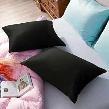 NTBAY Zippered Satin Pillow Cases for Hair and Skin, Luxury King Hidden Zipper Pillowcases Set of 2, 20x36 Inches, Black