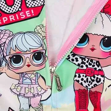 Kirzdclo Girls Hoodie Zip Sweatshirt Children Coat Cartoon Jacket Outwear Doll Surprise Pink 5-6 Years