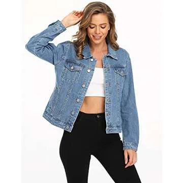 Dilgul Women's Classic Denim Jacket for Stylish Wear