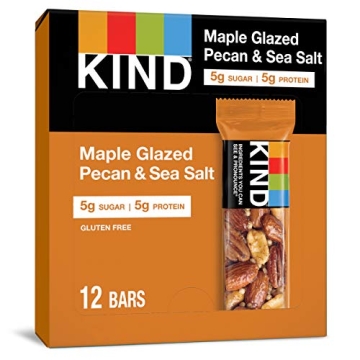 KIND Nut Bars, Maple Glazed Pecan & Sea Salt, Healthy Snacks, Gluten Free, Low Sugar, 5g Protein, 12...