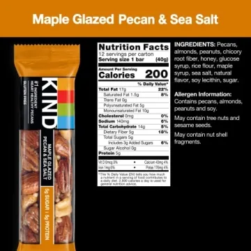 Delicious KIND Nut Bars Maple Glazed Pecan Snack