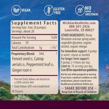 WishGarden Herbs Digestive Rescue GI Normalizer Tincture - Organic Relief for Digestive Discomforts