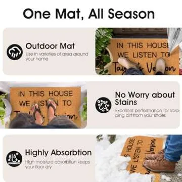 Dripykiaa Welcome Door Mat for Front Door 30'' x 17'' Front Door Mat with Anti-Slip Backing Indoor & Outdoor Use, Coir Door Mat for Outdoor Entrance, Easy Cleaning,Perfect Home Decor